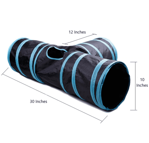 Collapsible 3-Way Cat Play Tunnel -  Cats Have Fun and Stay Fit! - All Pet Things -