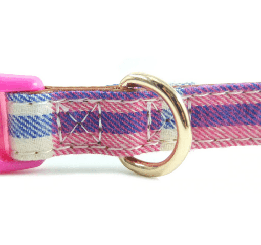 Designer Plaid Bow-tie Dog Collar - All Pet Things - Pink / L