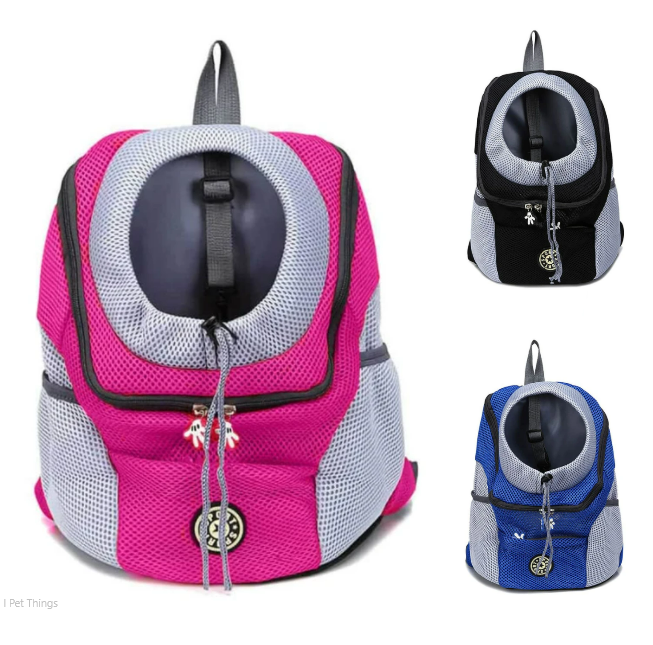 Deluxe Mesh Padded Dog Carrier Backpack - The best way to carry your Pet! - All Pet Things - Pink / L