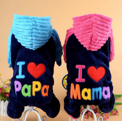 I Love Mama/Papa Dog Hoodie - All Pet Things -