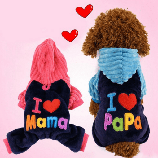I Love Mama/Papa Dog Hoodie - All Pet Things - I Love Mama / L