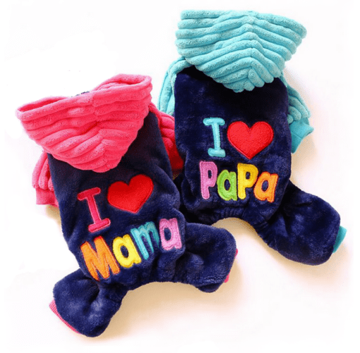 I Love Mama/Papa Dog Hoodie - All Pet Things - I Love Mama / XS
