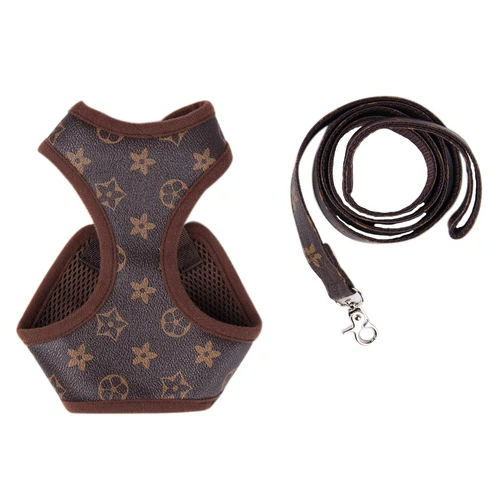 Louis Pawtton Monogram Dog Harness with Free Matching Leash! - All Pet Things - XL
