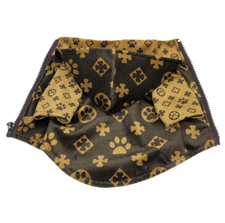 Louis Pawtton Monogram Brown and Tan Dog Jacket- Cute Paw Print Design! - All Pet Things - S