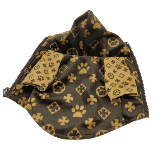 Louis Pawtton Monogram Brown and Tan Dog Jacket- Cute Paw Print Design! - All Pet Things - M