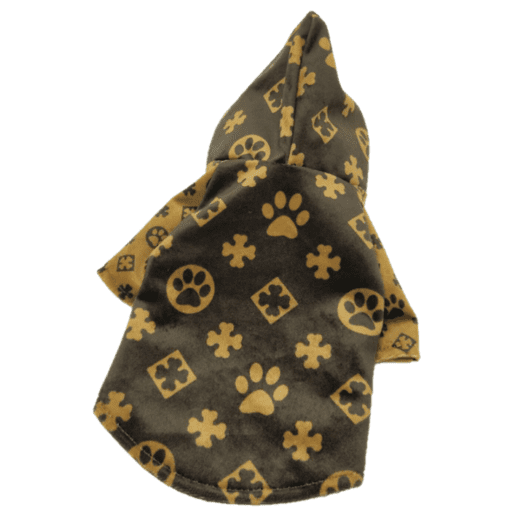 Louis Pawtton Monogram Brown and Tan Dog Jacket- Cute Paw Print Design! - All Pet Things - L