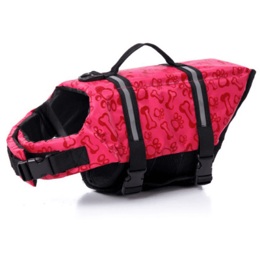 Dog Life Jacket Vest - Have Fun in the Water and Stay Safe! - All Pet Things - Red Paw Print / XS