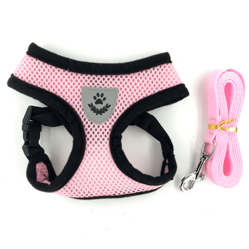 Mesh Padded Cat Harness with Free Leash - All Pet Things - S / Pink