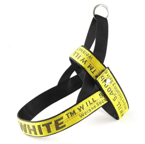 Woof Yellow and Black Designer Harness and Leash Set - All Pet Things -