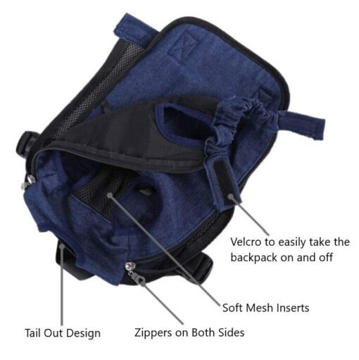 Adjustable Denim Pet Carrier Backpack - All Pet Things - M