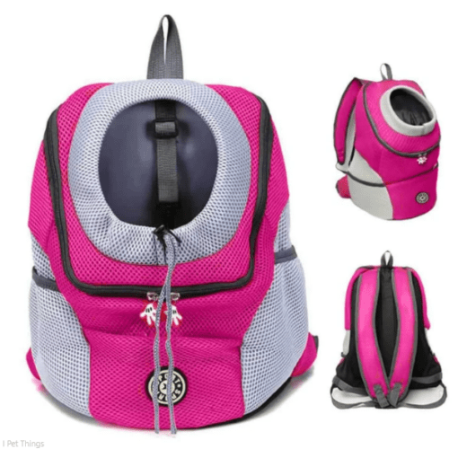 Deluxe Mesh Padded Dog Carrier Backpack - The best way to carry your Pet! - All Pet Things - Pink / S