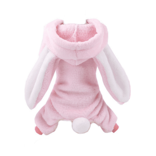 Pink Bunny Fleece Hoodie Dog and Cat Halloween Costume - All Pet Things - XS