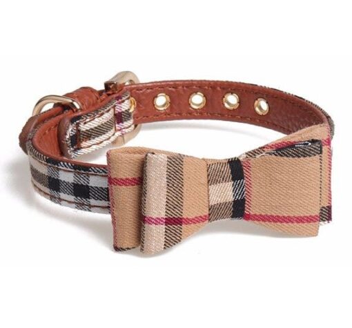 Designer Plaid Dog Collar - All Pet Things - S / Bowtie