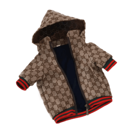 Pucci Monogram Brown and Tan Winter Dog Jacket - All Pet Things