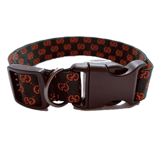 Pucci Monogram Designer Collar and Leash Set - Classic Green and Orange Pattern ! - All Pet Things - S