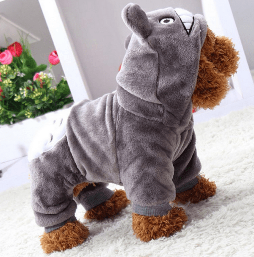 Totoro Fleece Dog Hoodie - All Pet Things - Gray / S