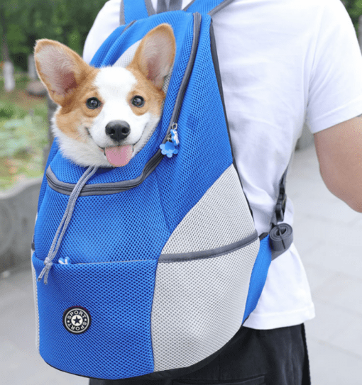 Deluxe Mesh Padded Dog Carrier Backpack - The best way to carry your Pet! - All Pet Things - Blue / M