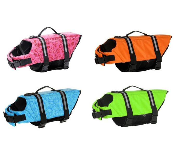 Dog Life Jacket Vest - Have Fun in the Water and Stay Safe! - All Pet Things - Blue Paw Print / XS