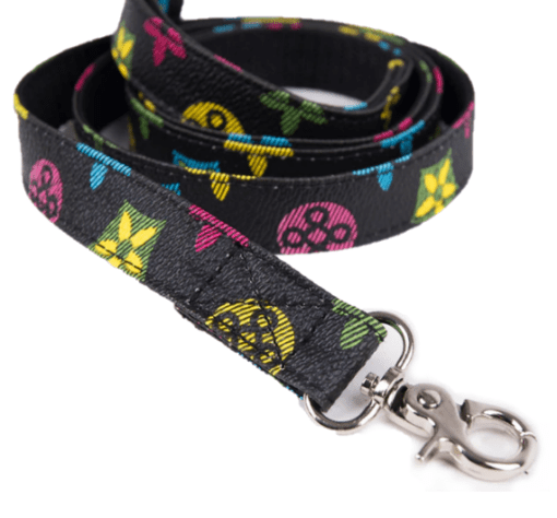 Louis Pawtton Black Floral Monogram Dog Harness with Free Matching Leash! - All Pet Things - M